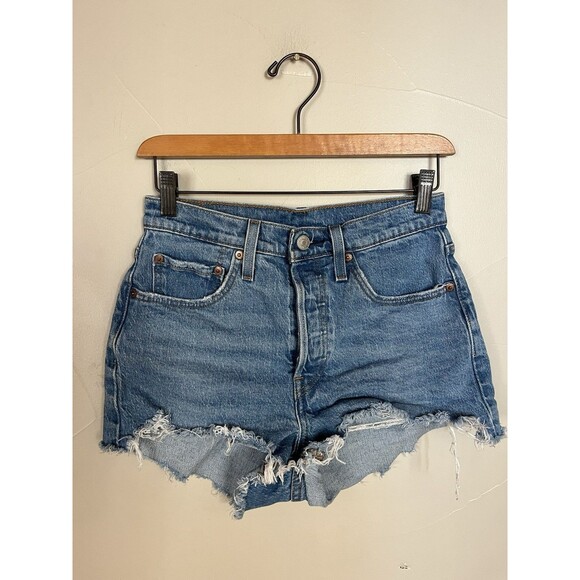 Levi’s 501 Cut Off Shorty Shorts, Button Fly High Waist, Size 26W - Picture 1 of 6